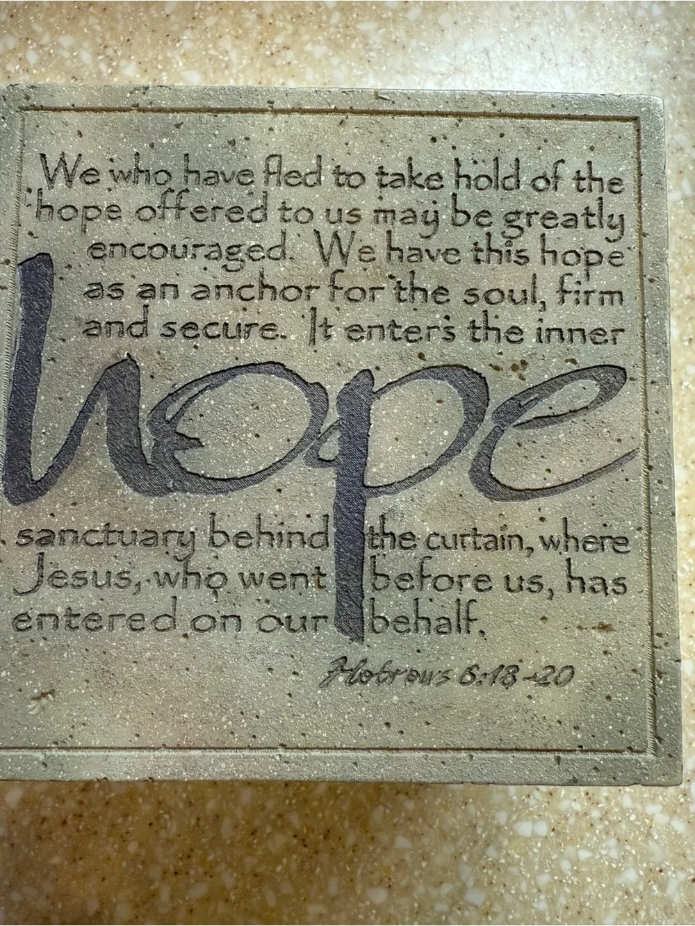 Inspirational Religious 'Hope' 2004 Demdaco by Faith Bill Stross BoxBeige/Gray